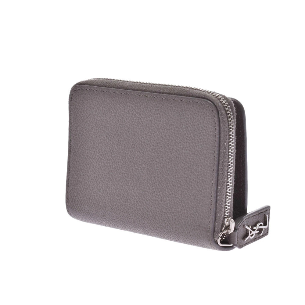 Saint Laurent Rive Bi Leather Compact Gauche Wallet fold Gray